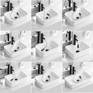 北欧陶瓷台上盆洗手池卫生间洗脸盆单盆阳台小尺寸方形家用洗面盆