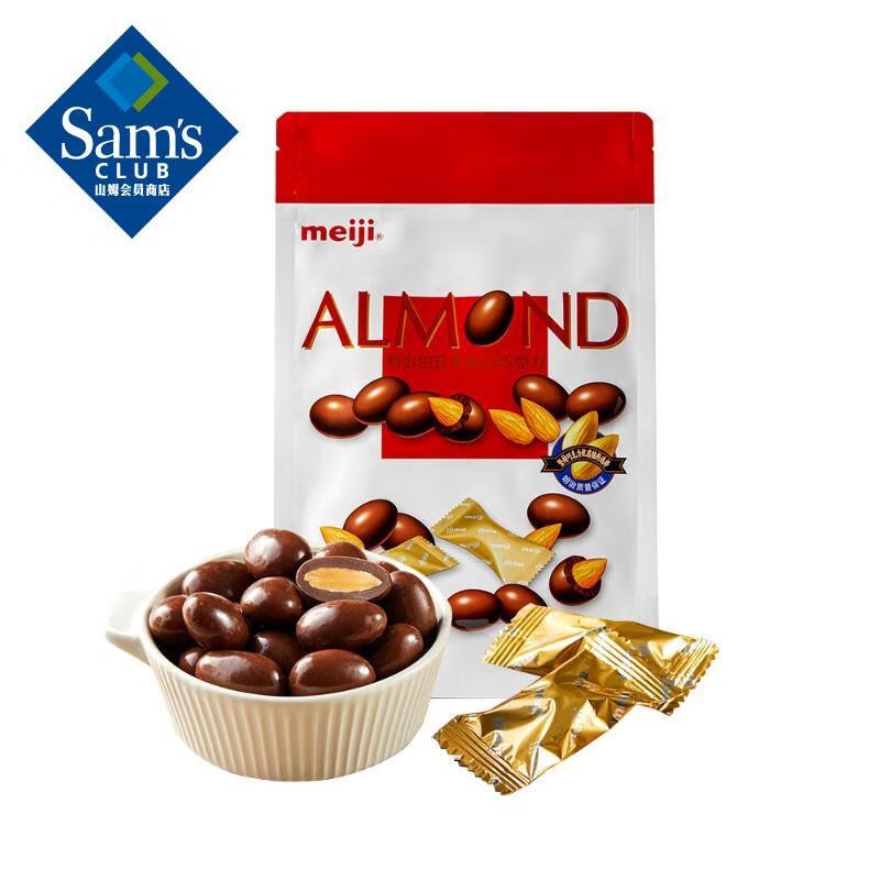 山姆代购明治(meiji)山姆会员商店在售巴旦木夹心巧克力年货零食