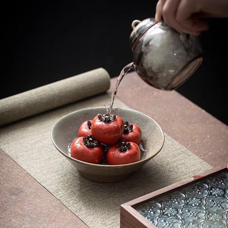 宜兴原矿紫砂仿真柿子茶宠摆件可养茶盘配件精品小茶玩.装饰工艺,餐饮具,茶宠摆件,淘宝优惠券,粉丝福利购,淘宝优惠卷