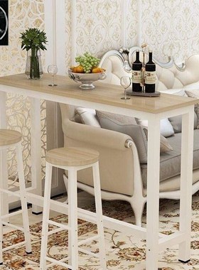 simple bar table, home wall, small barJ, high feet, long nar