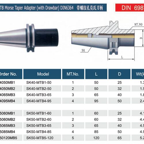 DIN69871德标铣刀柄SK40-MTB2C-60L SK40-MTB1-50L可定做