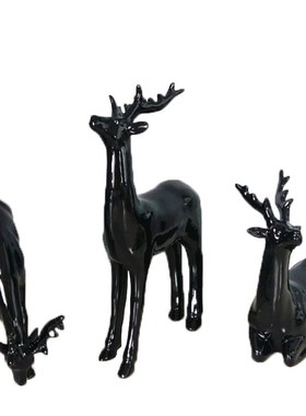 新品创意现代简约家居饰品树脂工艺品M套三鹿摆件动物摆饰