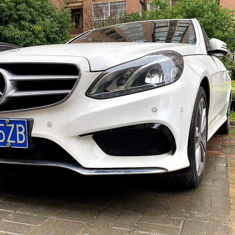适用奔驰E级 W212后期 Facelift 2013-J2015前杠前风刀AMG风刀改