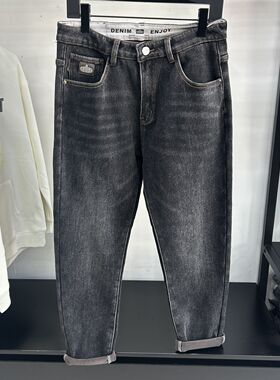 街头男人帮正品2025年冬季新品男装加绒牛仔裤AD0158012