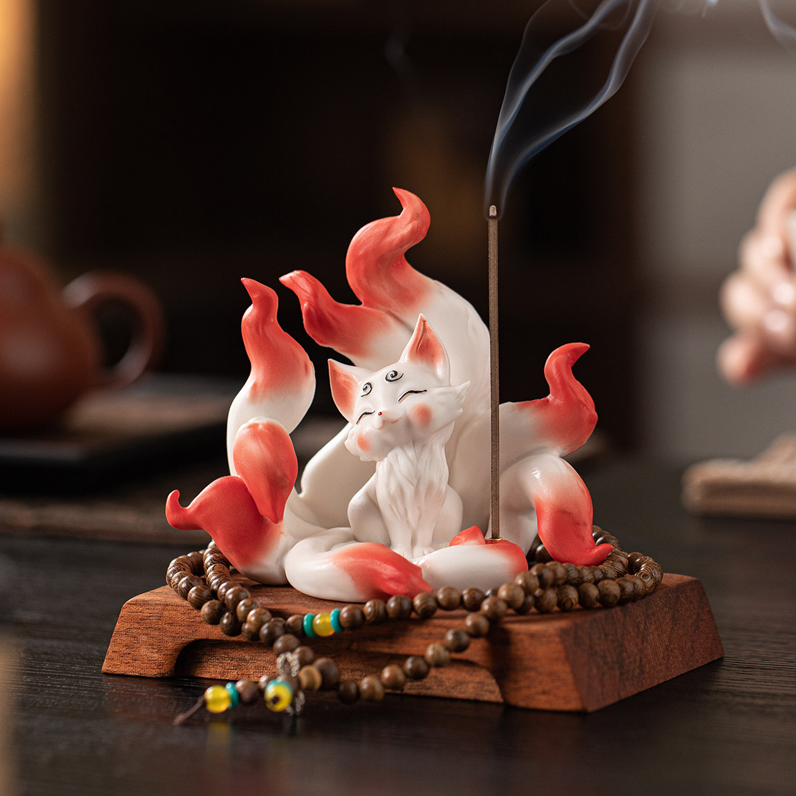 家居桌面陶瓷九尾狐精美香薰炉桌面摆件陶瓷创意香氛炉家居装饰品,家居饰品,桌面摆件,淘宝优惠券,粉丝福利购,淘宝优惠卷
