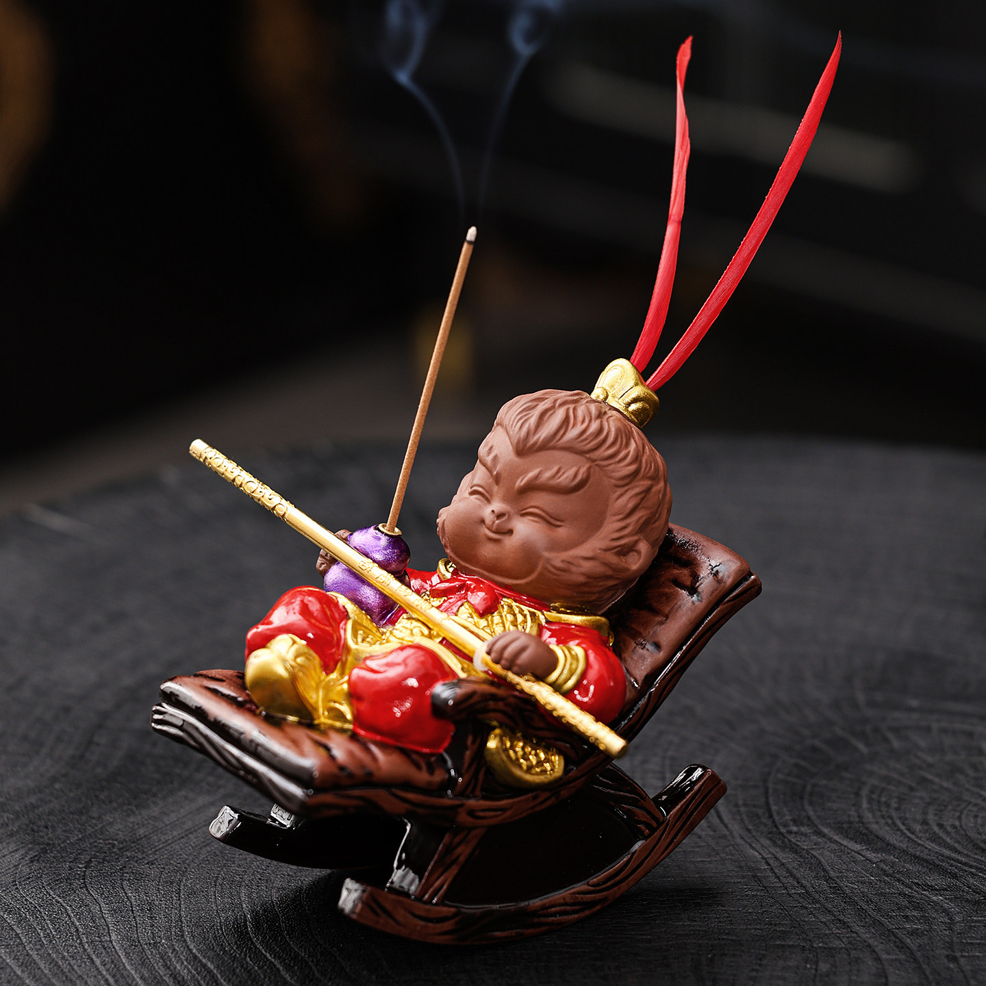 新中式斗战胜佛陶瓷茶宠香炉摆件禅意茶桌装饰品工艺品摇摇椅悟空,餐饮具,茶宠摆件,淘宝优惠券,粉丝福利购,淘宝优惠卷