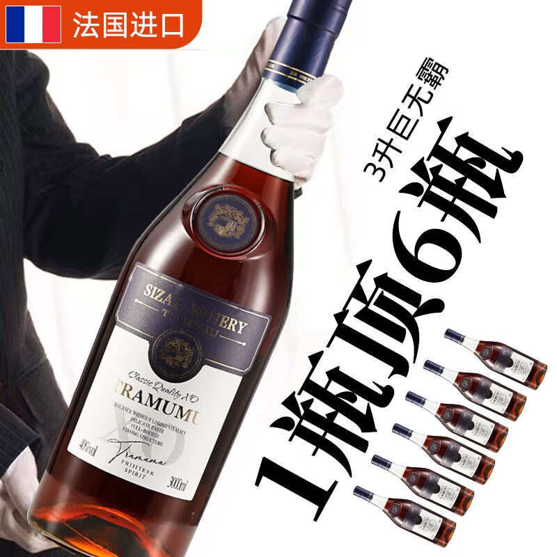 歌雅伦酒庄 白兰地xo法国进口烈酒洋酒40度大瓶3L送礼