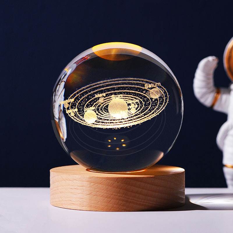 生日礼物创意发光水晶球桌面摆件小夜灯卧室玻璃球装饰品送男女生