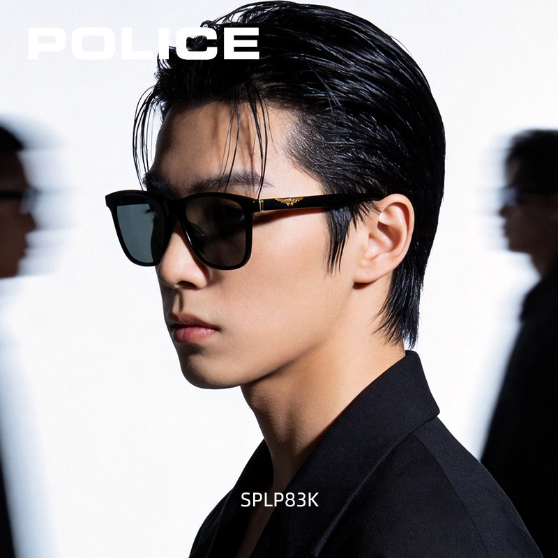 POLICE时尚高级感男墨镜方框尼龙偏光开车驾驶司机防晒近视太阳镜