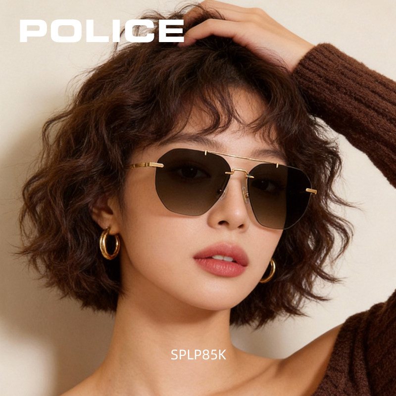 POLICE墨镜女适合方圆脸高智感太阳镜素颜森系大脸显瘦时尚蛤蟆镜