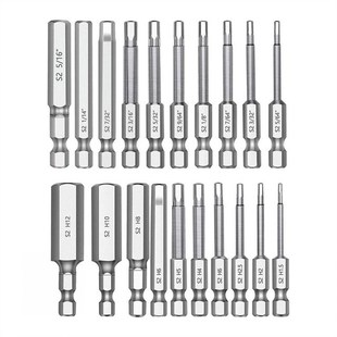 20Pcs 1/4 Hexj Head Allen Wrench Drill Bit Set SAE/Metric Ma