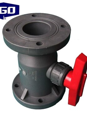 FGO塑料球阀PP耐腐蚀法v兰塑料球阀DN502寸黑灰色手柄式2个