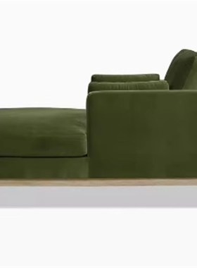 北欧绿色布艺实木贵n妃椅懒人躺椅美人榻现代简约小户型床尾沙发
