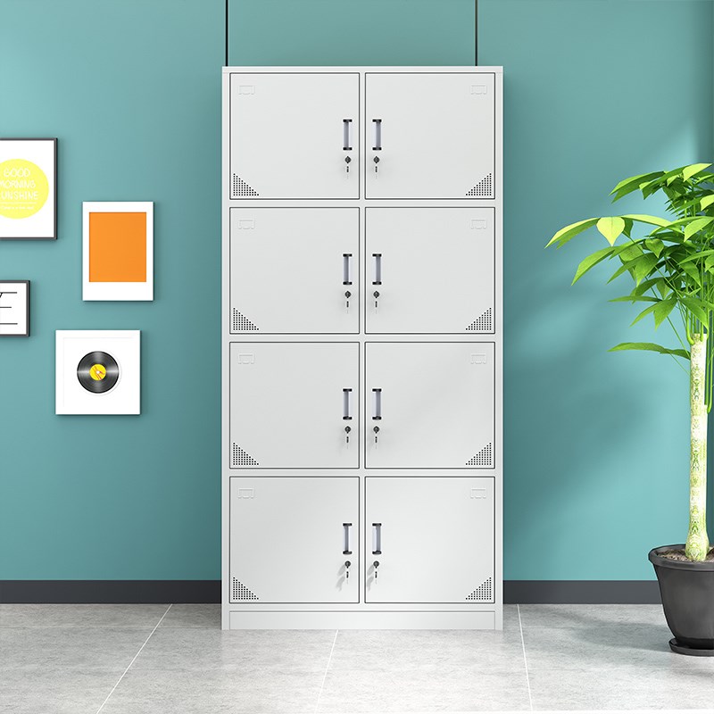 钢制员工8门更衣柜多门柜带锁储物柜宿舍换衣柜浴池W柜格子柜鞋柜