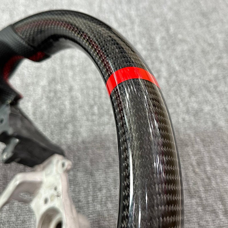 适用于丰田Fj巡洋舰方向v盘碳纤维平底底运动方向盘透气打孔盘