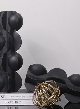 简约现代轻奢树脂花器摆件酒店y会所售楼处样板房桌面软装饰品摆