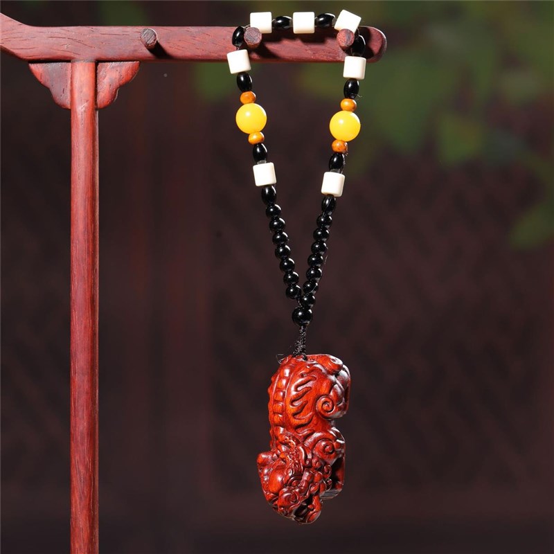 ATPEUN【祥云貔貅】紫檀木雕手把件招财挂件文玩摆件随.身男女手