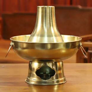 黄铜老式纯d铜木碳手工火锅家用什锦锅新绛州商用内蒙古老炊锅暖
