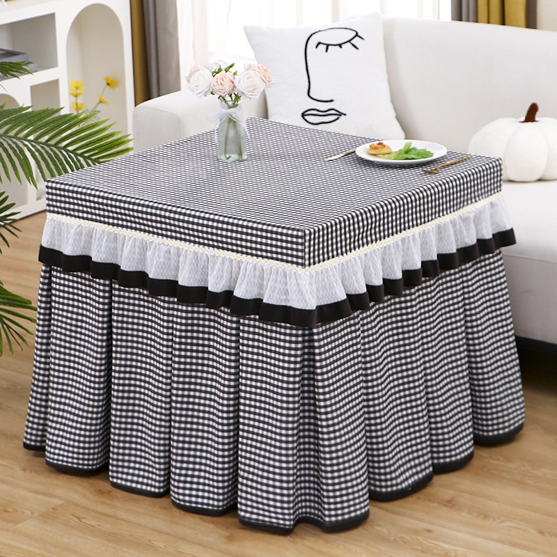 被烤正方形加厚罩家用火格子罩子罩桌布套电炉保暖双X面绒冬天清