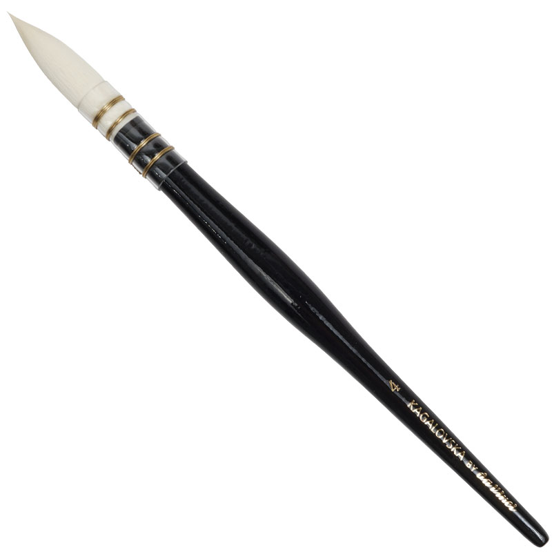 德国达芬奇联名联名款水彩画笔 合成纤维 白色笔头 黑L色笔杆 手