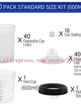 PPS Spray Paint Gun Cups with lids 160/400/6P00/800ml Spray