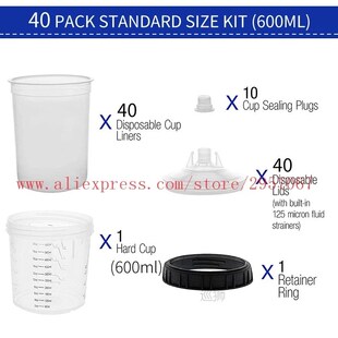 PPS Spray Paint Gun Cups with lids 160/400/6P00/800ml Spray