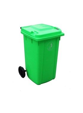 垃圾桶 户外 绿色240l翻盖G滚轮可移动工业塑胶方形桶