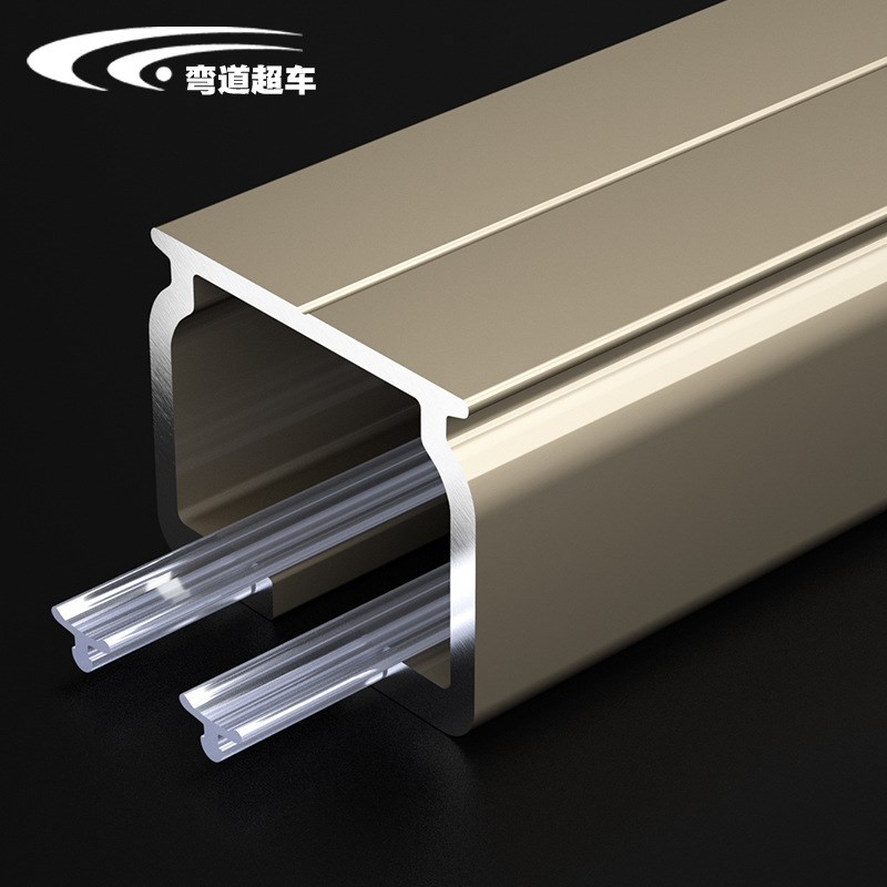 悬挂式铝合金直轨滑轨双静音z窗帘轨道单双轨配合金封口滑轮