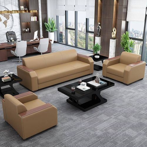新办公沙发 代99现简约时w尚中式办公室会客商务接待几三人位茶组