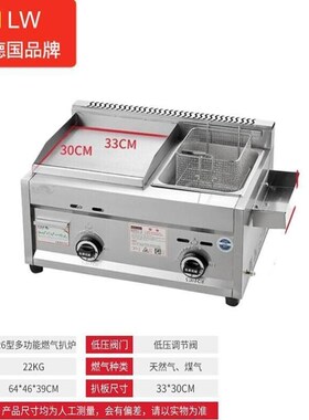 NGNLW【德国j品牌】燃气商用扒炉炸炉摆摊一体机烤鱿鱼手抓饼机器