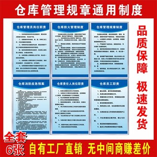 工厂公司车间仓库储存间规章管理制度仓库物料十防标Y语警示标识