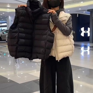 2025冬季新款白鸭绒排骨羽绒马甲女秋冬外套小个子休闲保暖上衣潮