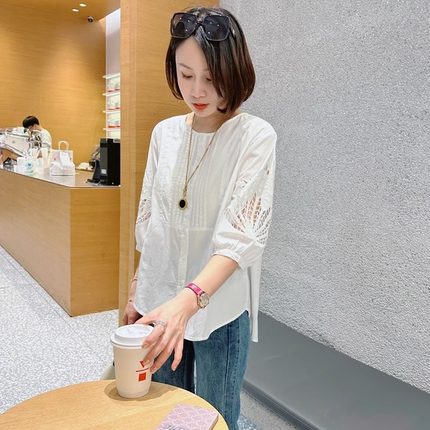 五分袖衬衫外套女夏季衬衣新款2026爆款宽松显瘦小衫气质减龄上衣