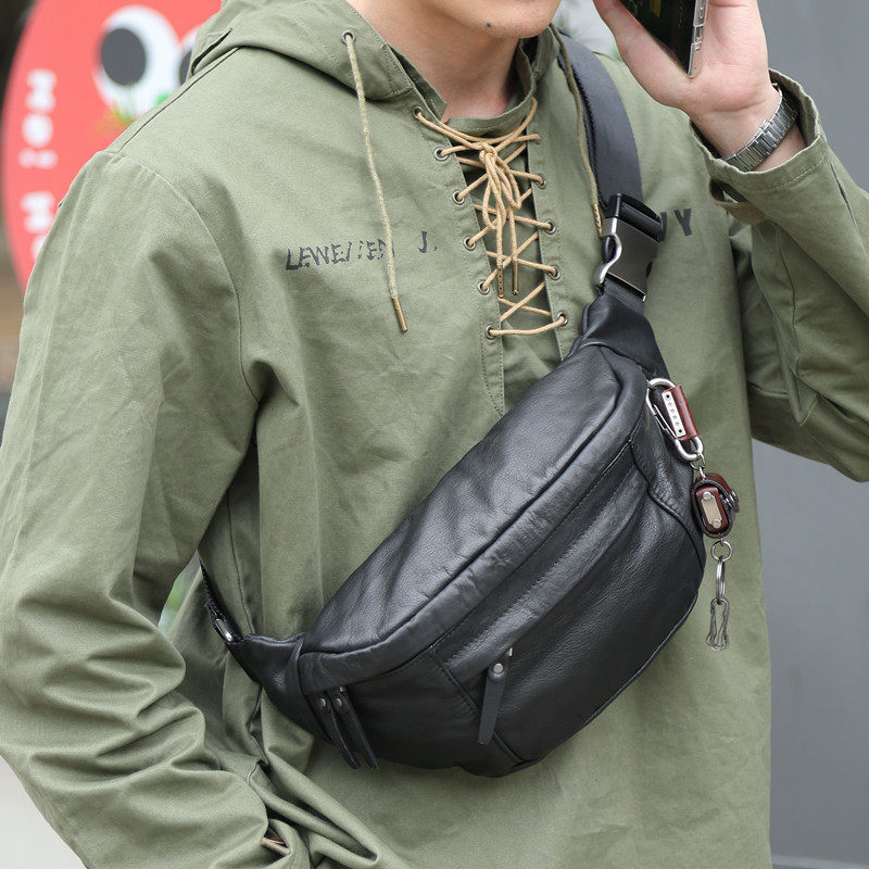 玩爷真皮男士胸包头层牛皮胸前斜挎包大容量休闲运动腰包旅行背包,箱包皮具/热销女包/男包,胸包,淘宝优惠券,粉丝福利购,淘宝优惠卷