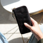 玩爷头层牛皮拉链长款 钱包男大容量卡包皮夹子小众真皮钱夹证件包