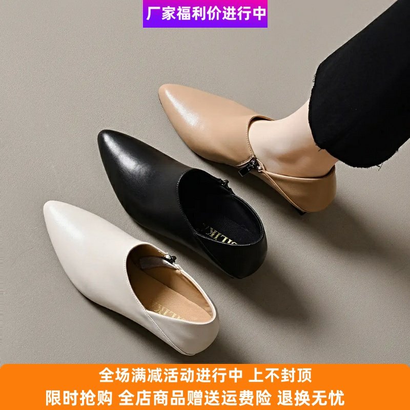 欣欣尚品女鞋鞋业工厂店深口单鞋新款尖头细跟高跟鞋软帮侧拉链