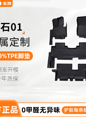适用于ROX极石01脚垫全包围专用23-24款北汽6座7座增程汽车tpe