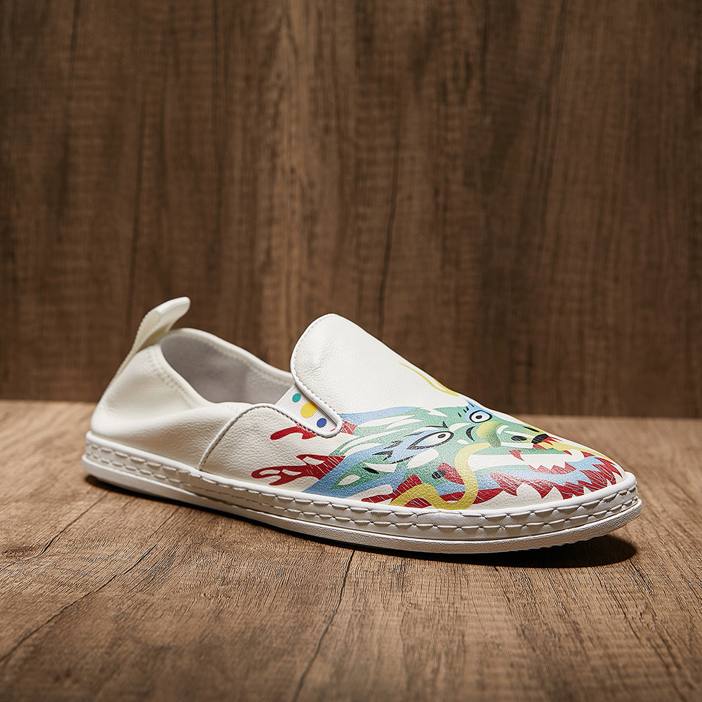 2026春季新款韩版豆豆鞋男真皮百搭一脚蹬懒人鞋男士透气乐福鞋潮