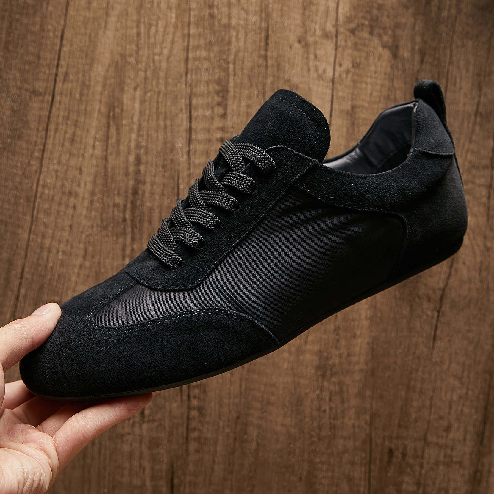 2026春季新款男士休闲鞋系带透气防滑平底皮鞋男士真皮系带阿甘鞋