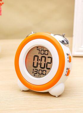 70705简约立led闹钟静音带体夜光电子钟双打生铃闹钟学闹钟005
