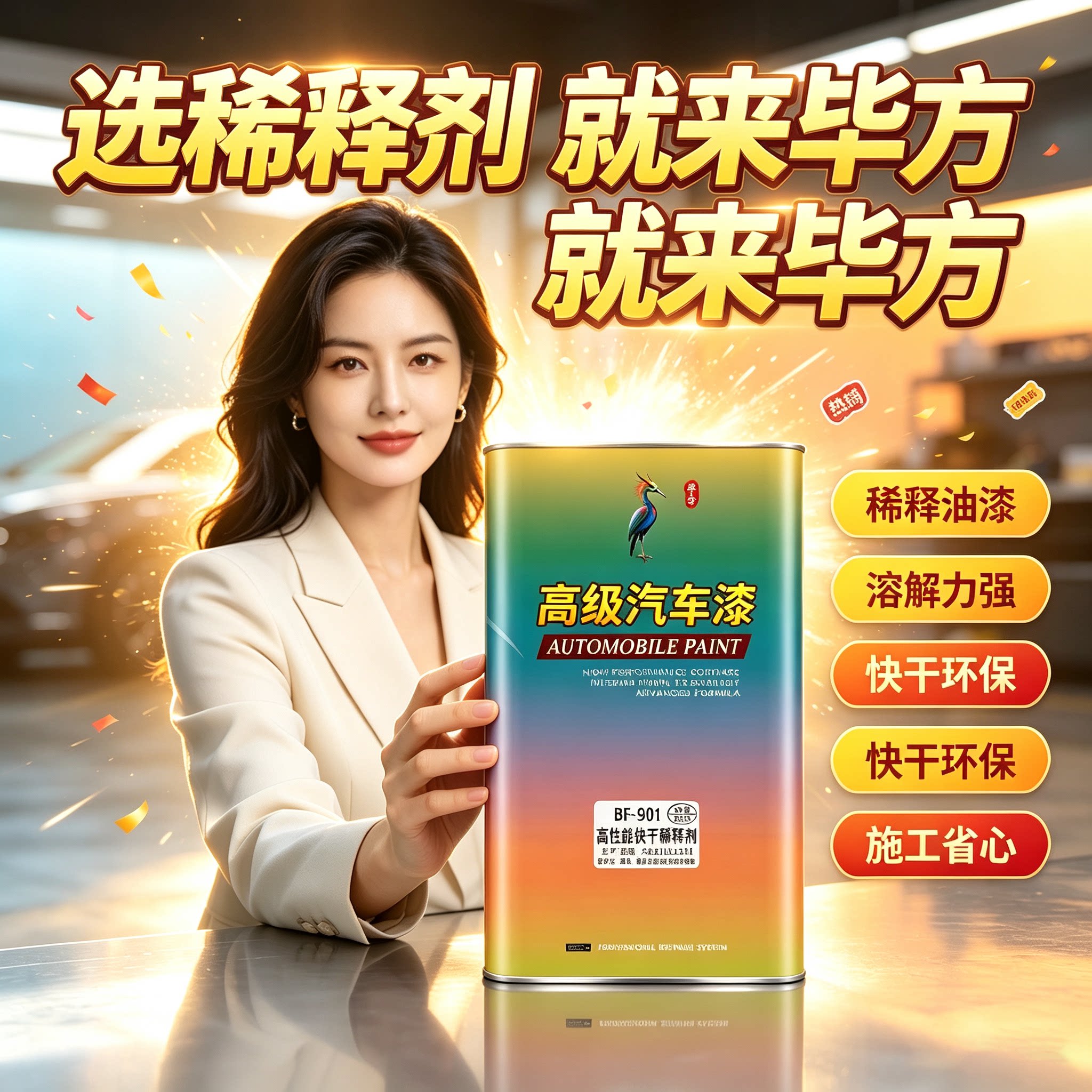 汽车除油剂汽车油漆稀释剂通用快干金属漆稀料油性专用除胶清洗剂