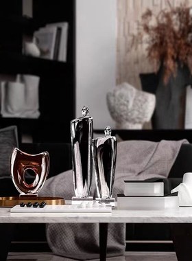 北欧轻奢高级琉璃艺术摆件客厅酒店会所家具软装家居X桌面陈设饰