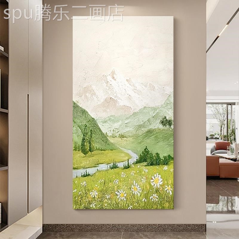 网红道手绘e油纯《玄山肌间林下》现代.关装走廊过理挂饰