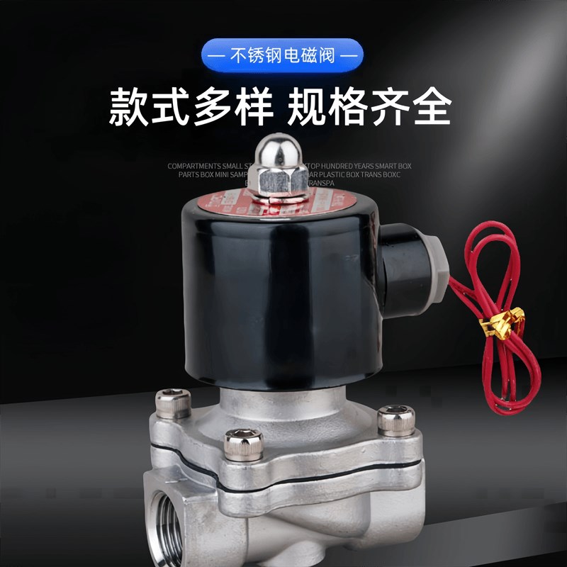 304不锈钢常闭电磁阀水阀气阀2S160-15 F220V 24V开关阀控制阀DN1