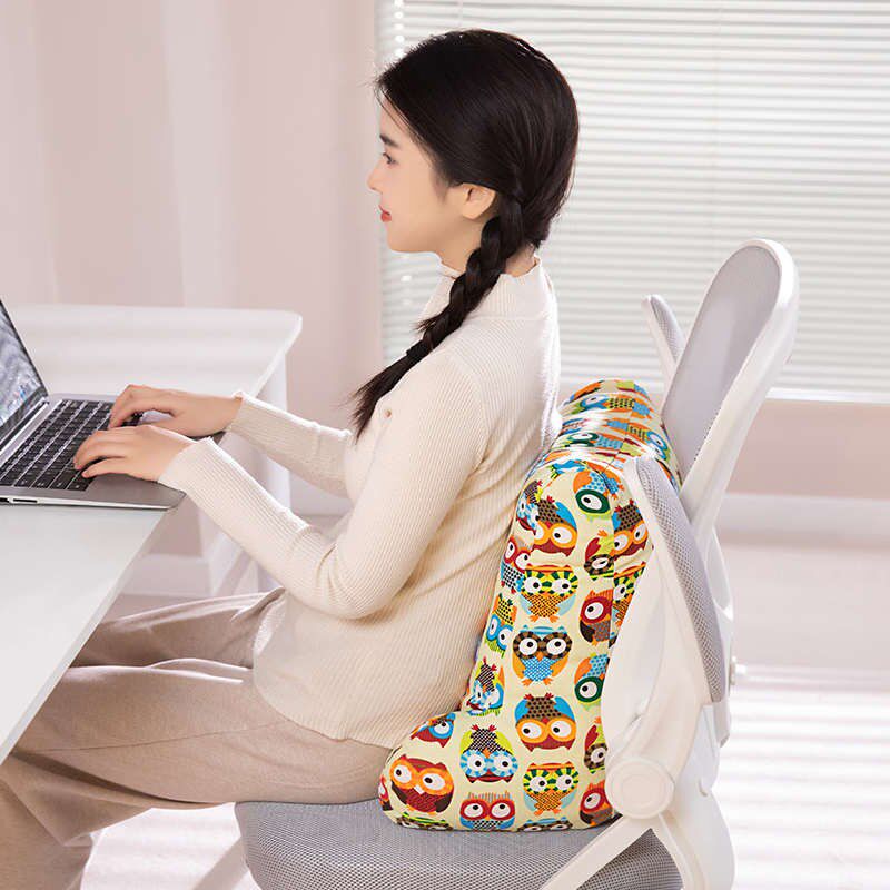 棉麻办公室座椅久坐护腰垫上班神器腰靠枕孕O妇工位靠背垫椅子靠