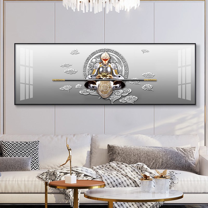斗战胜佛装饰画客厅沙发背景x墙挂画齐天大圣孙悟空创意晶瓷画壁图片
