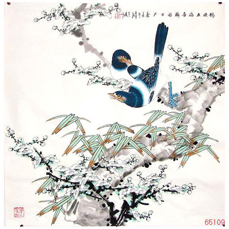 苏绣DIY套件初学材料q包 花鸟竹叶 喜上眉梢 客厅卧室 刺绣装饰画