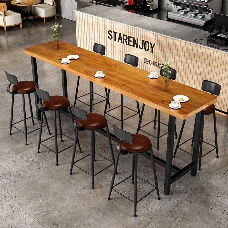 北欧实木高脚f吧台桌椅铁艺休闲奶茶店酒吧清吧桌凳靠墙吧台长桌,商业/办公家具,酒吧台,淘宝优惠券,粉丝福利购,淘宝优惠卷