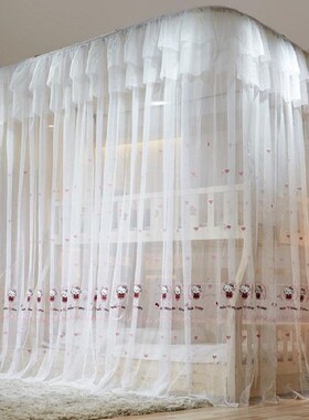 刺绣子母床导轨h蚊帐上下床上下铺1.2C米1.5m3床梯形柜梯高低双层