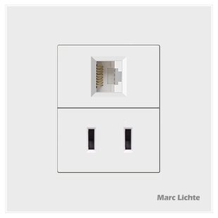 86型二孔带网络网口插座CAT6类电脑暗装家用二二插四孔LC光纤面板